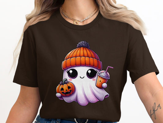 Cute Halloween Ghost with Pumpkin T-Shirt product