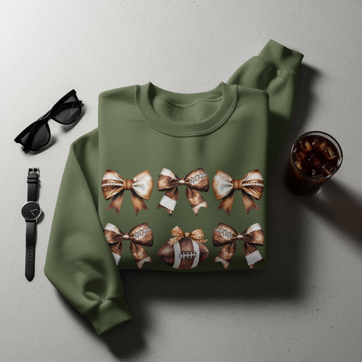 Football Bows and Sports Theme Graphic Sweatshirt product