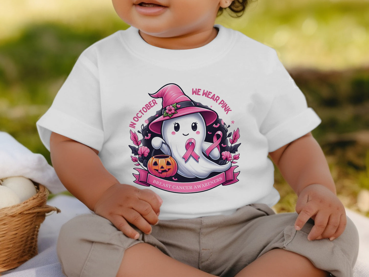 Breast Cancer Awareness Halloween themed ghost product type