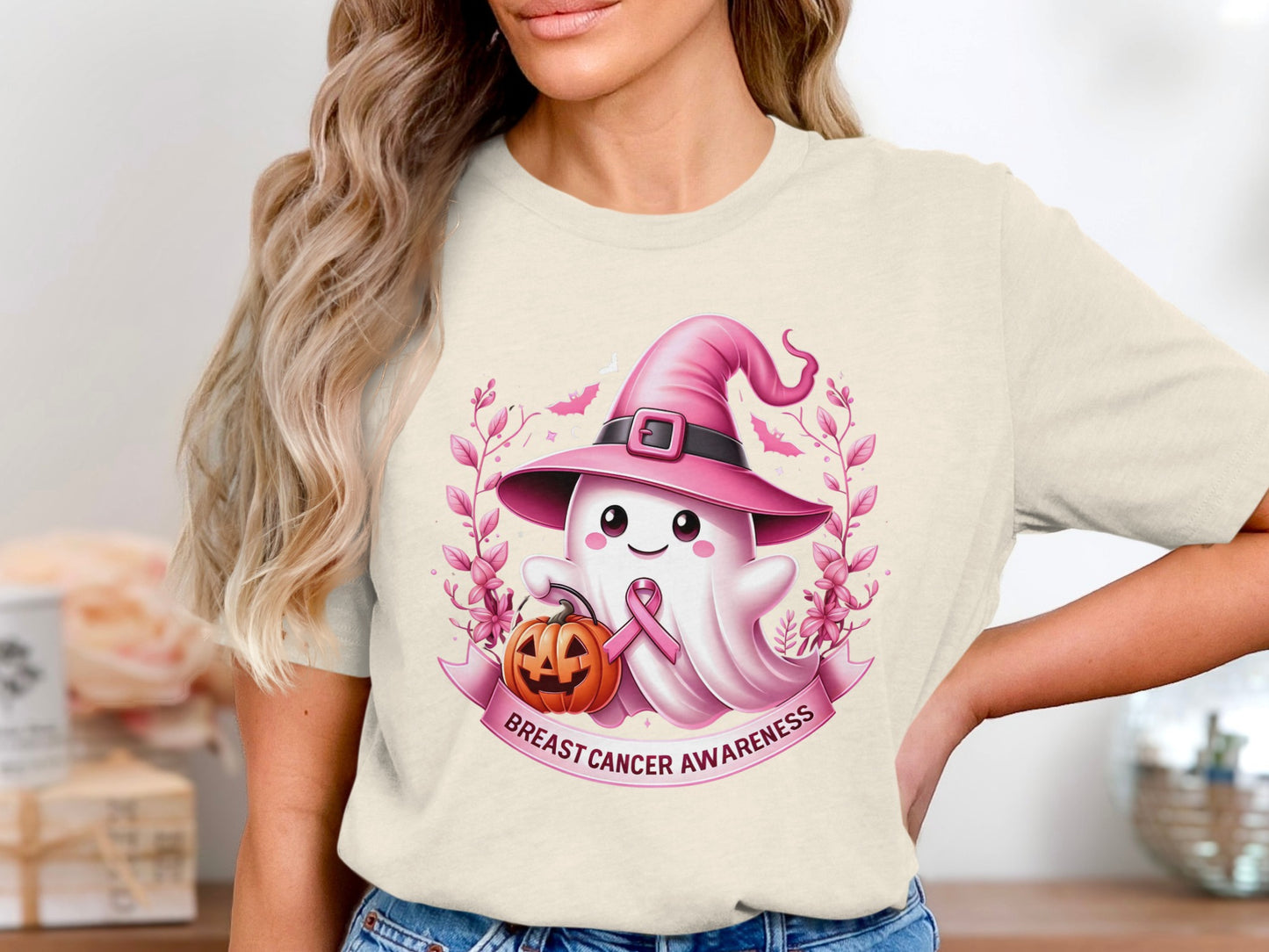Breast Cancer Awareness Halloween Ghost Shirt product