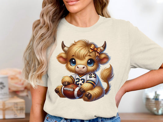 Cute Football Cow Graphic Tee Shirt product type
