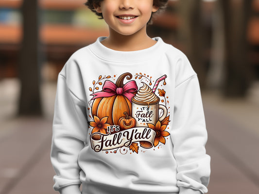 It's Fall Y'all Pumpkin and Coffee Sweatshirt product