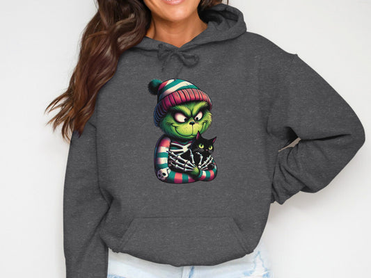 Grinch and Black Cat Graphic Hoodie product