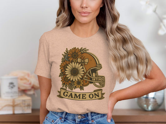 Stylish Game On Helmet Floral T-shirt product