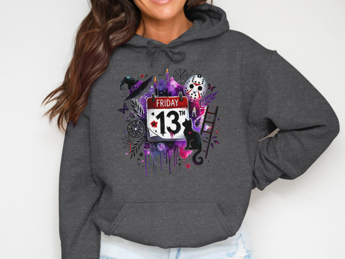Friday 13th Hoodie with Creative Horror Graphics product type
