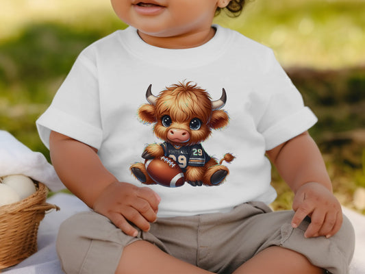 Cute Baby Bull with Football Design T-shirt product type