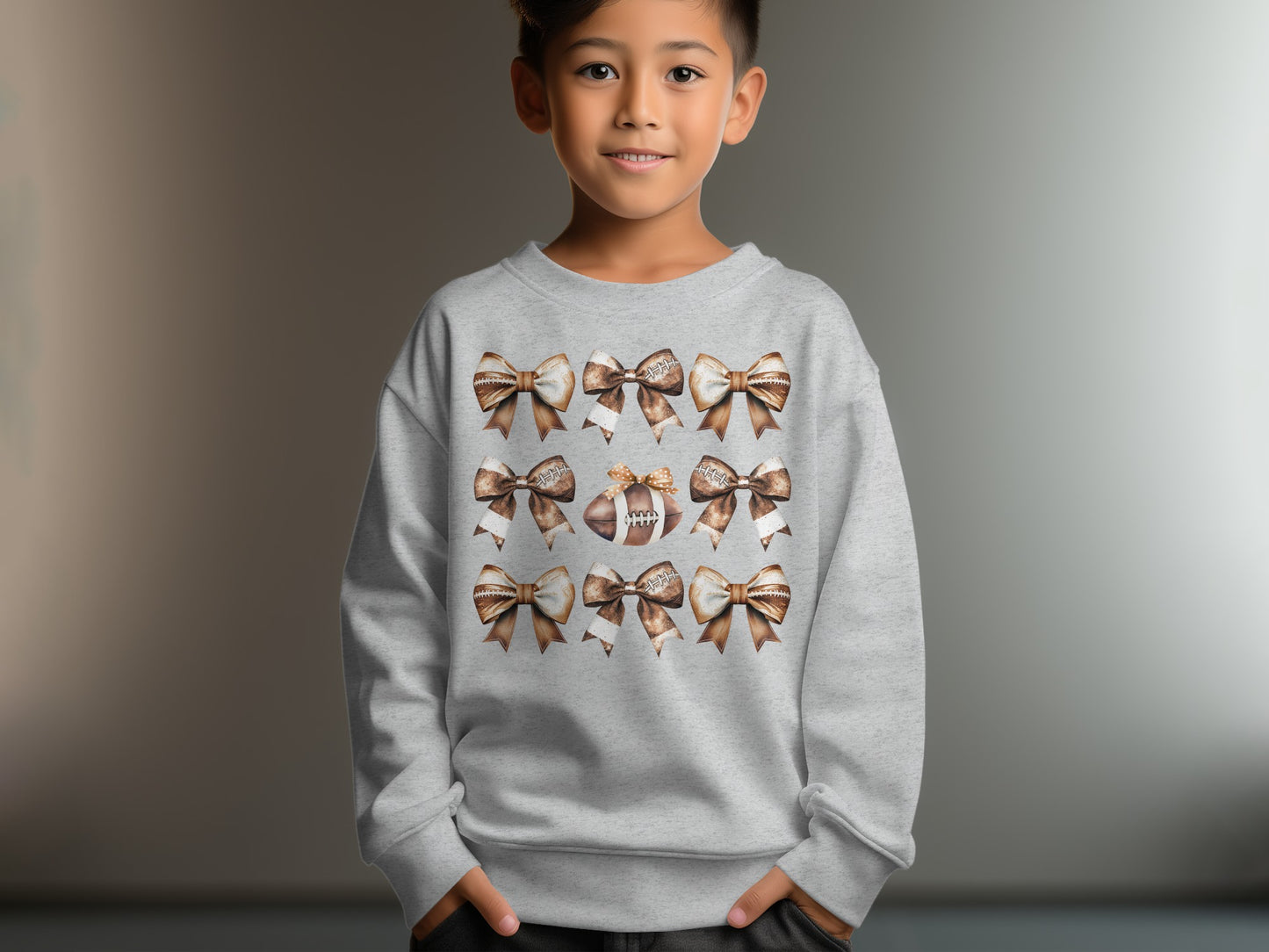 Adorable Bow Patterned Graphic Kids sweatshirt