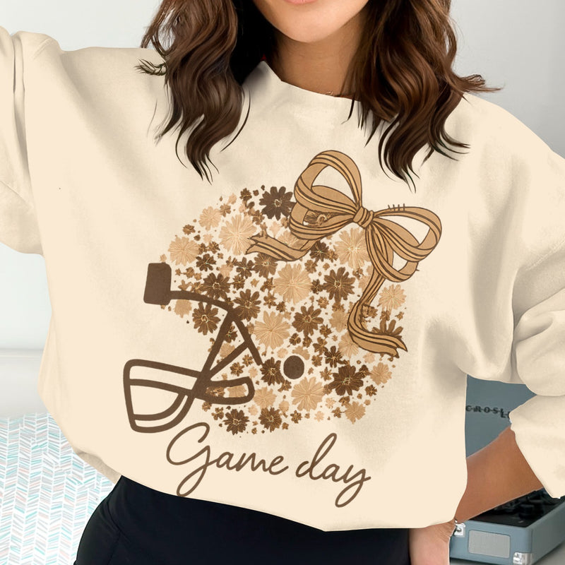 Floral Football Gameday Sweatshirt | Cozy Fall Outfit