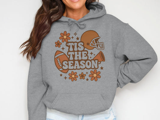 Tis The Season Football Helmet Flowers Hoodie product