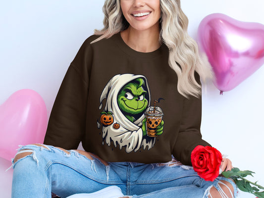 Halloween Grinch with Pumpkin Latte Sweatshirt product type