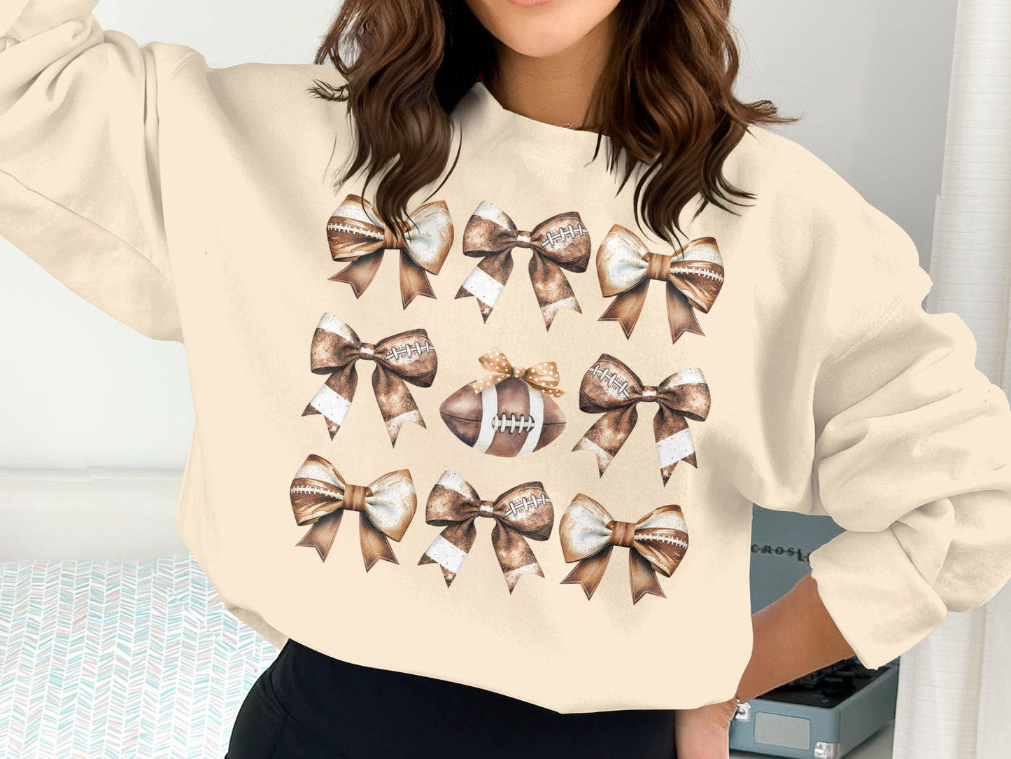 Stylish Bowknot Patterned Cozy Sweatshirt product