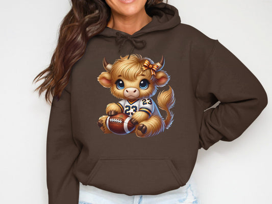 Adorable Baby Cow in Football Hoodie product type
