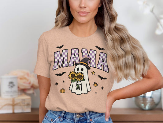 Halloween Mama Ghost T-Shirt Cute Pumpkin Design product