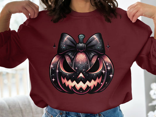 Halloween Pumpkin with Bow Graphic Sweatshirt product