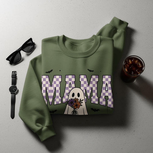 Cute Mama Ghost with Flowers Graphic Sweatshirt product