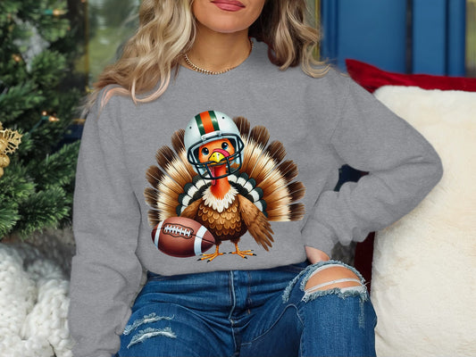 Thanksgiving Turkey Football Themed Sweatshirt product