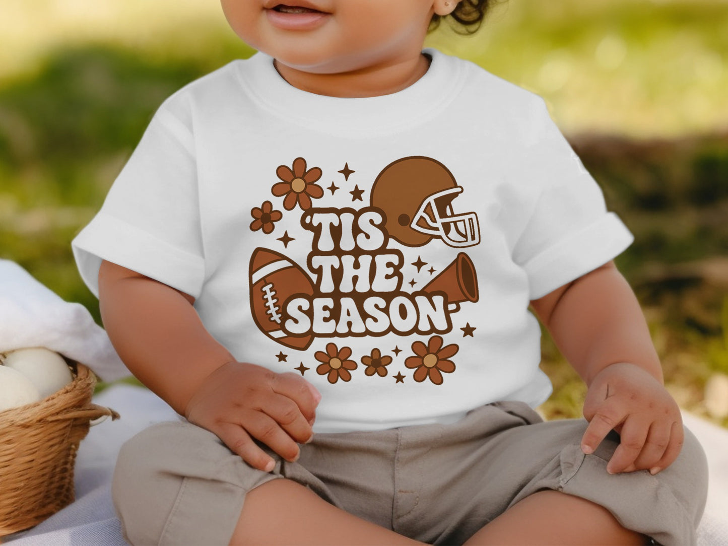 Tis The Season Baby Graphic Tee Football Product