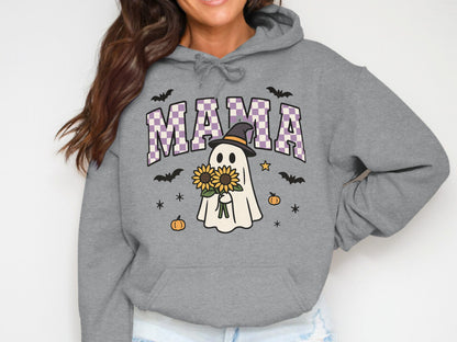 Cute Halloween Ghost and Sunflower MAMA Hoodie product type