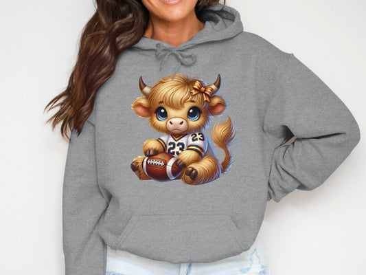 Cute Baby Cow With Football Design Hoodie product type