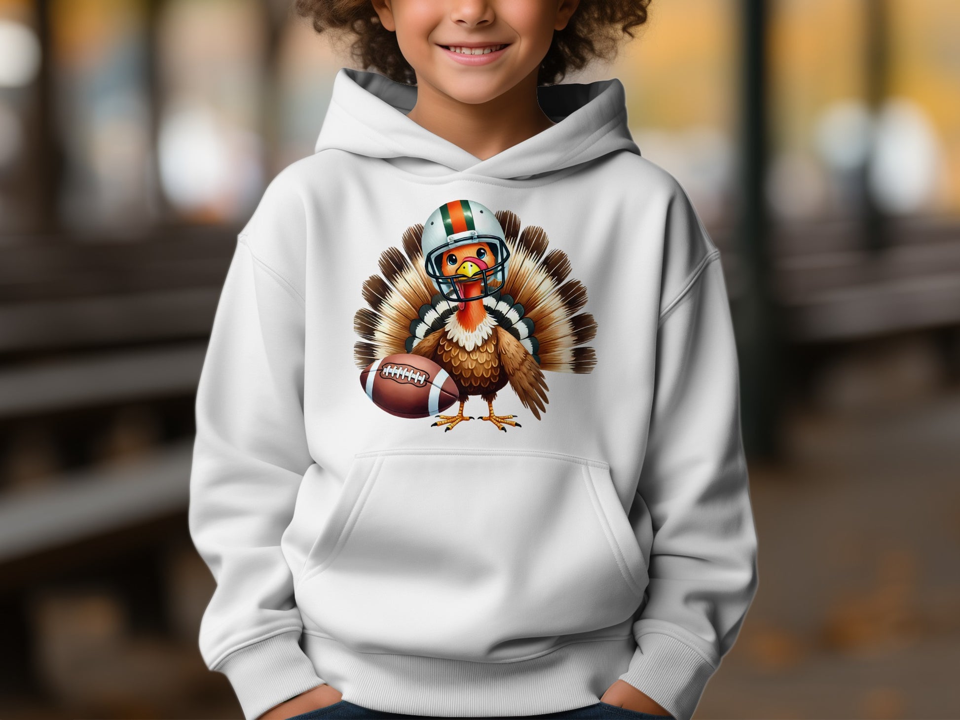 Kid's Football-Themed Thanksgiving Hoodie Product