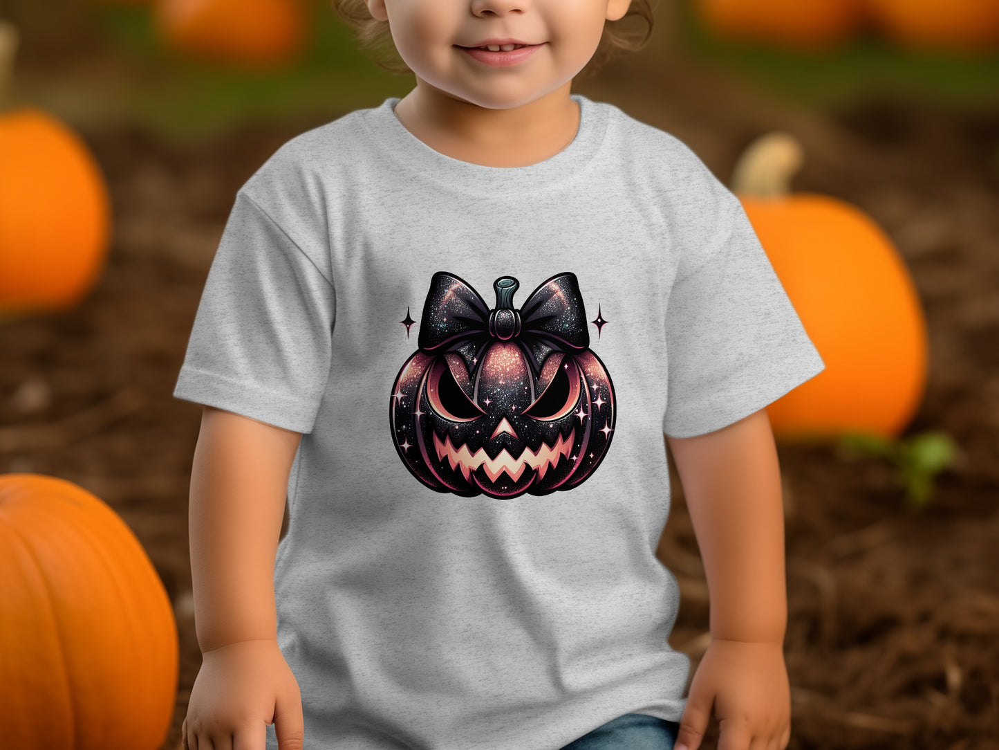 Halloween Pumpkin with Bow Kids T-shirt product type
