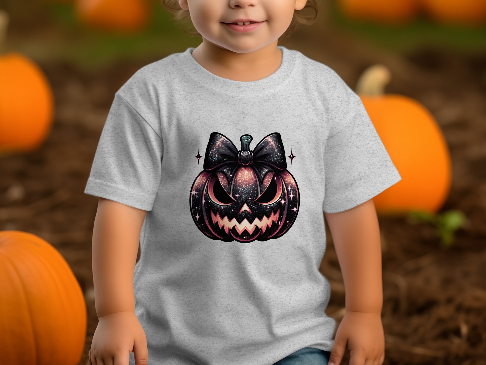 Halloween Pumpkin with Bow Kids T-shirt product type