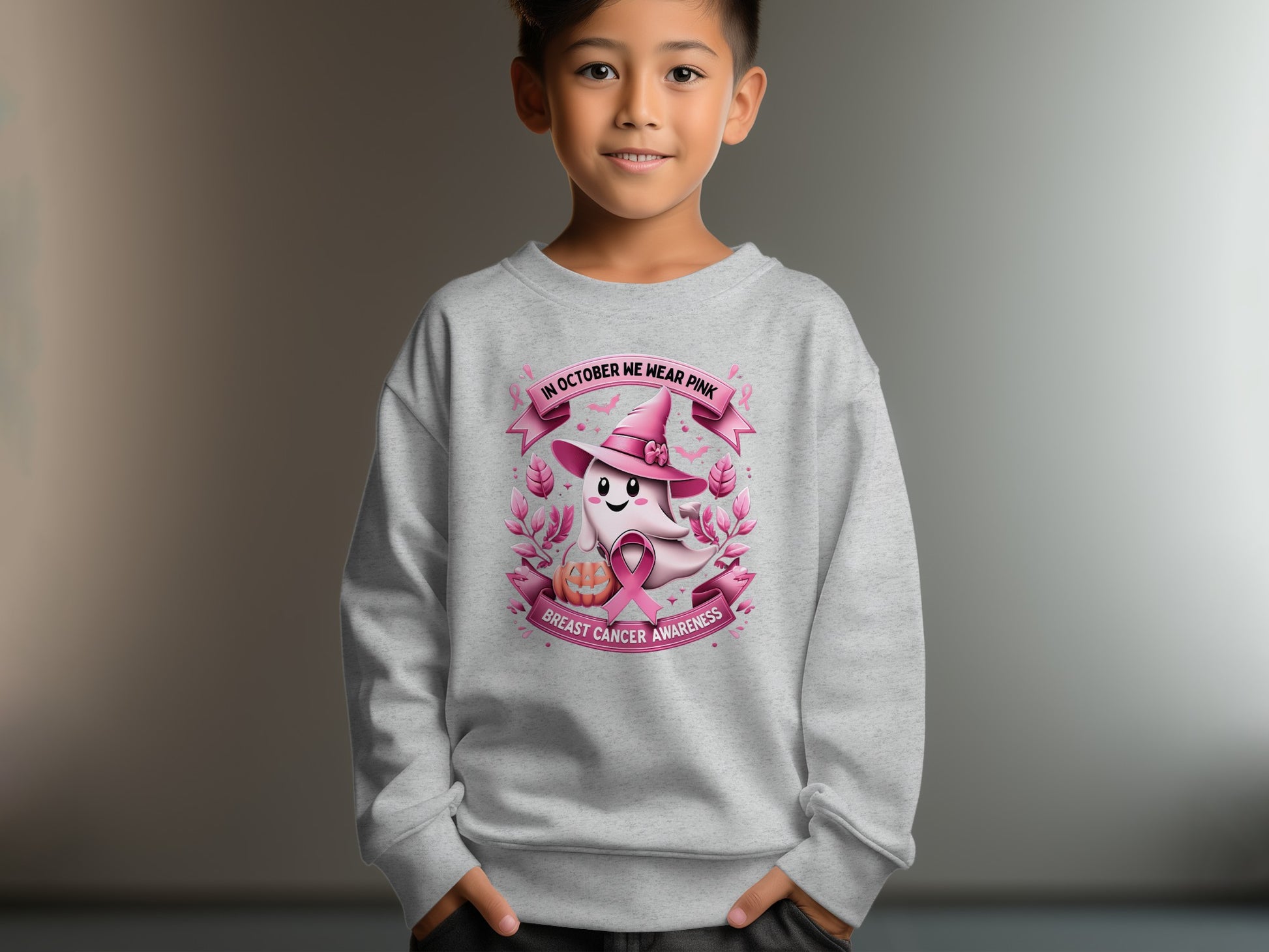 Breast Cancer Awareness Kids Halloween Sweatshirt product type