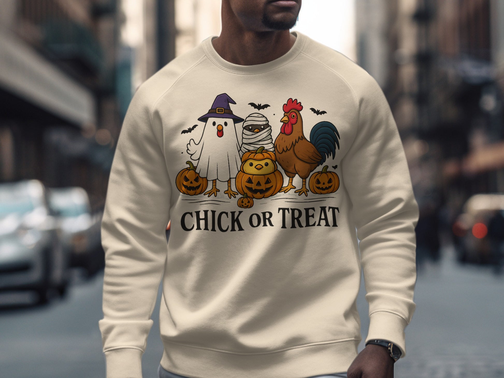 Chick Or Treat Halloween Animal Graphic Sweatshirt product type
