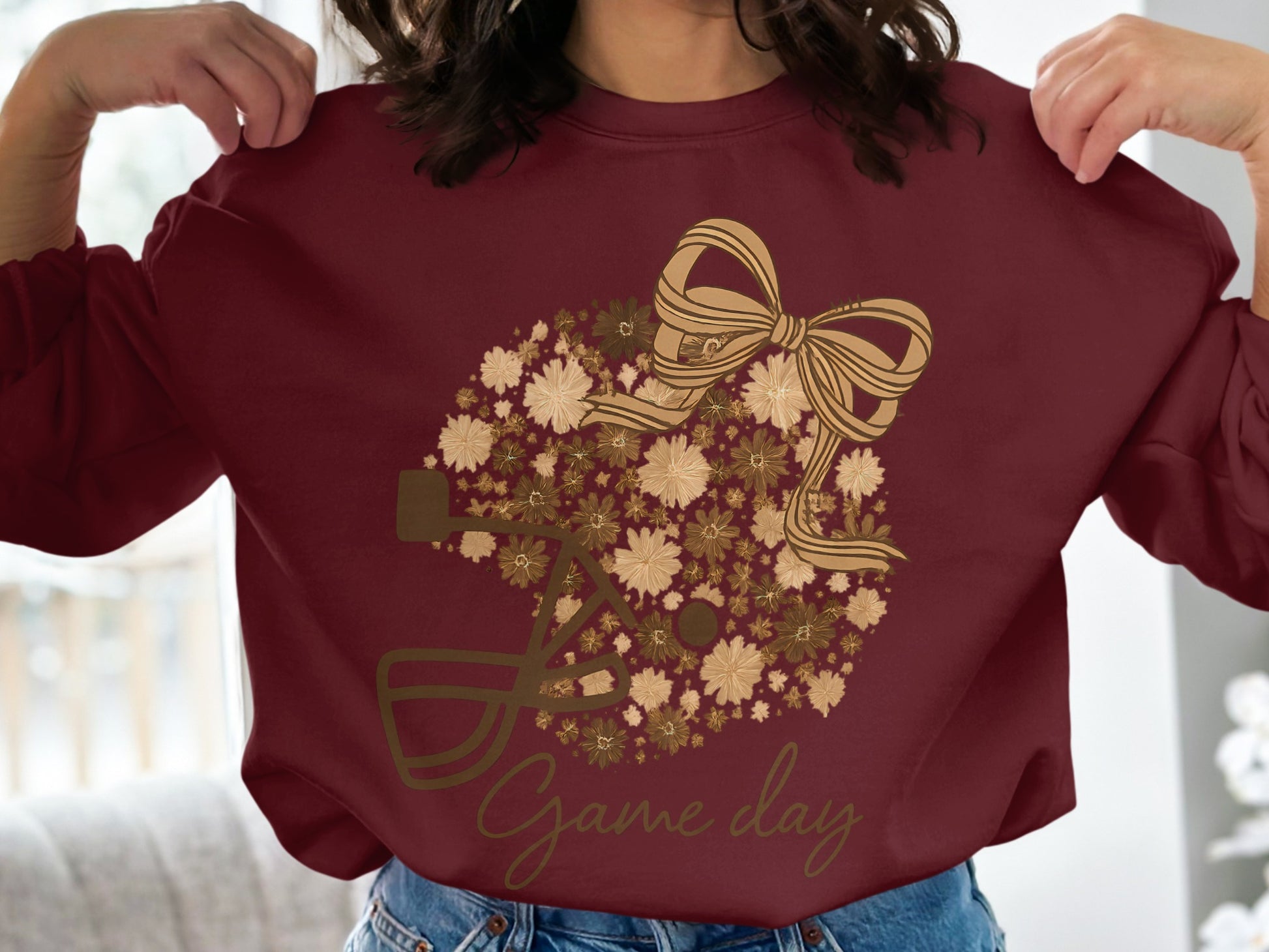 Floral Helmet Game Day Graphic Sweatshirt product type