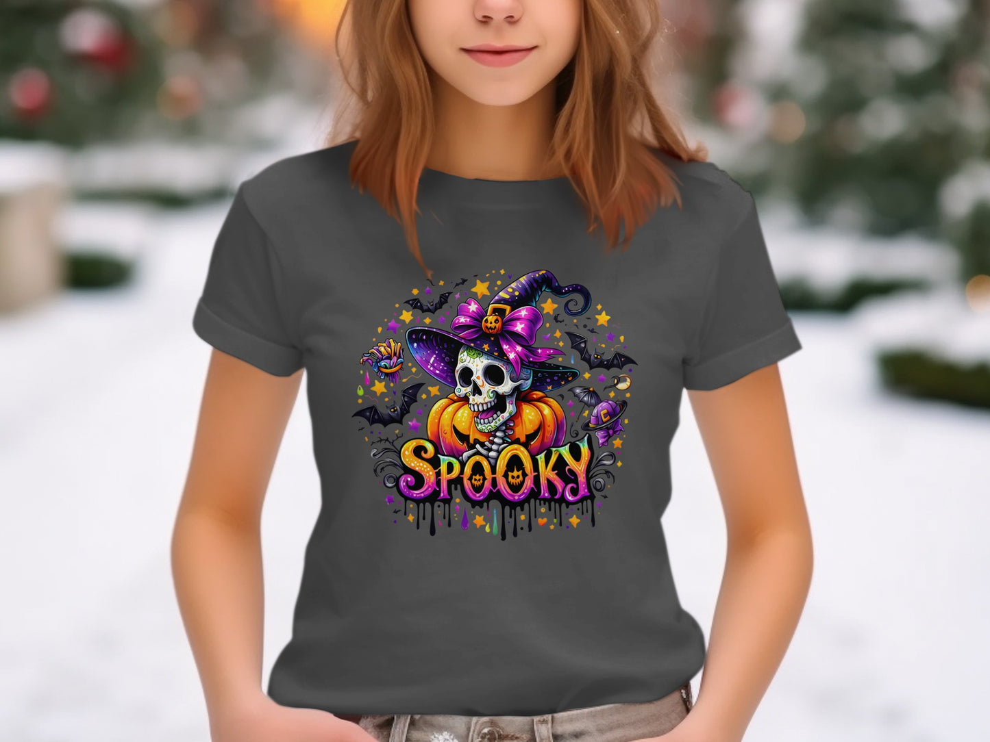 Spooky Skull with Witch Hat Halloween Shirt product