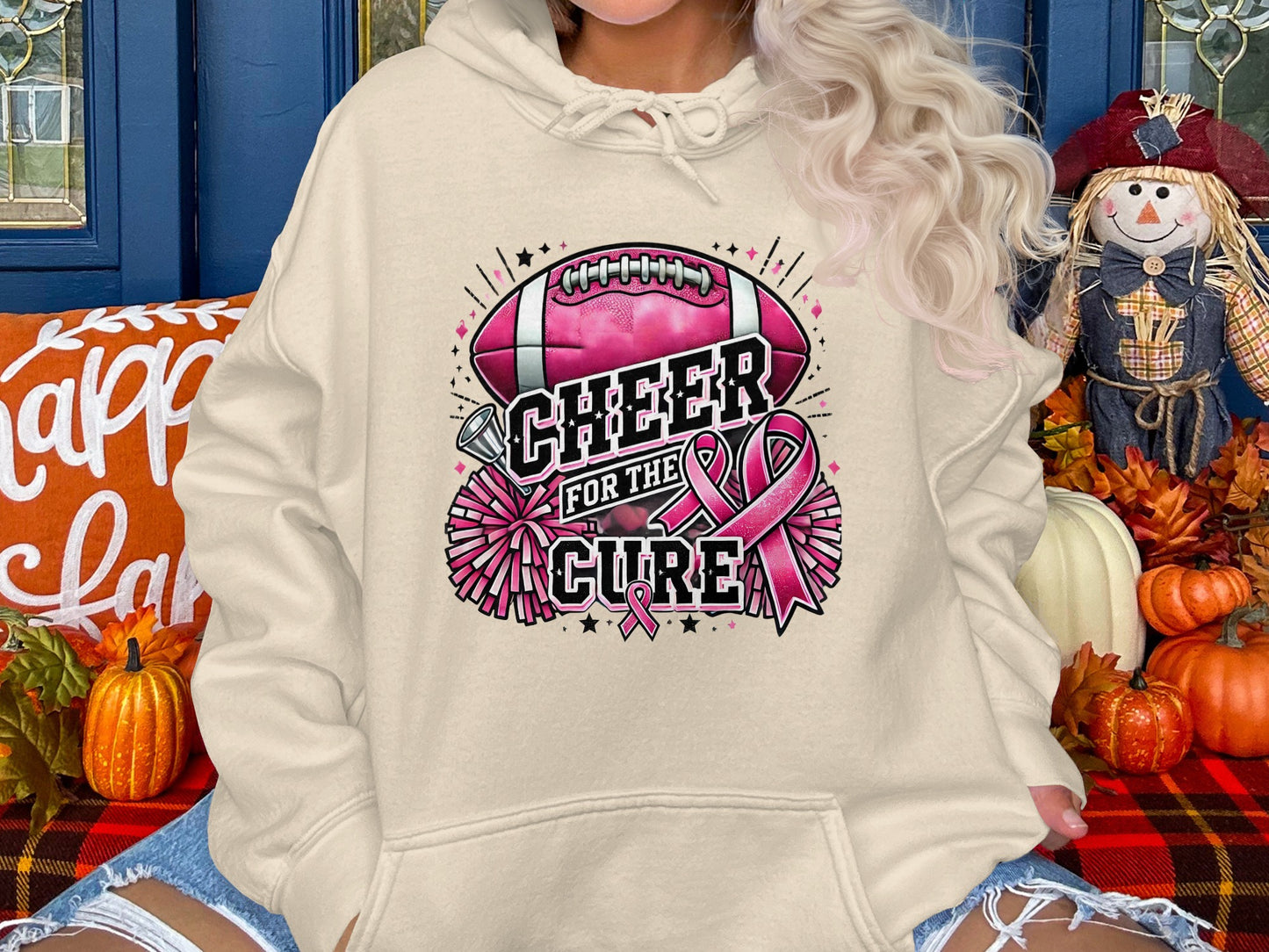 Cheer For The Cure Football Custom Hooded product