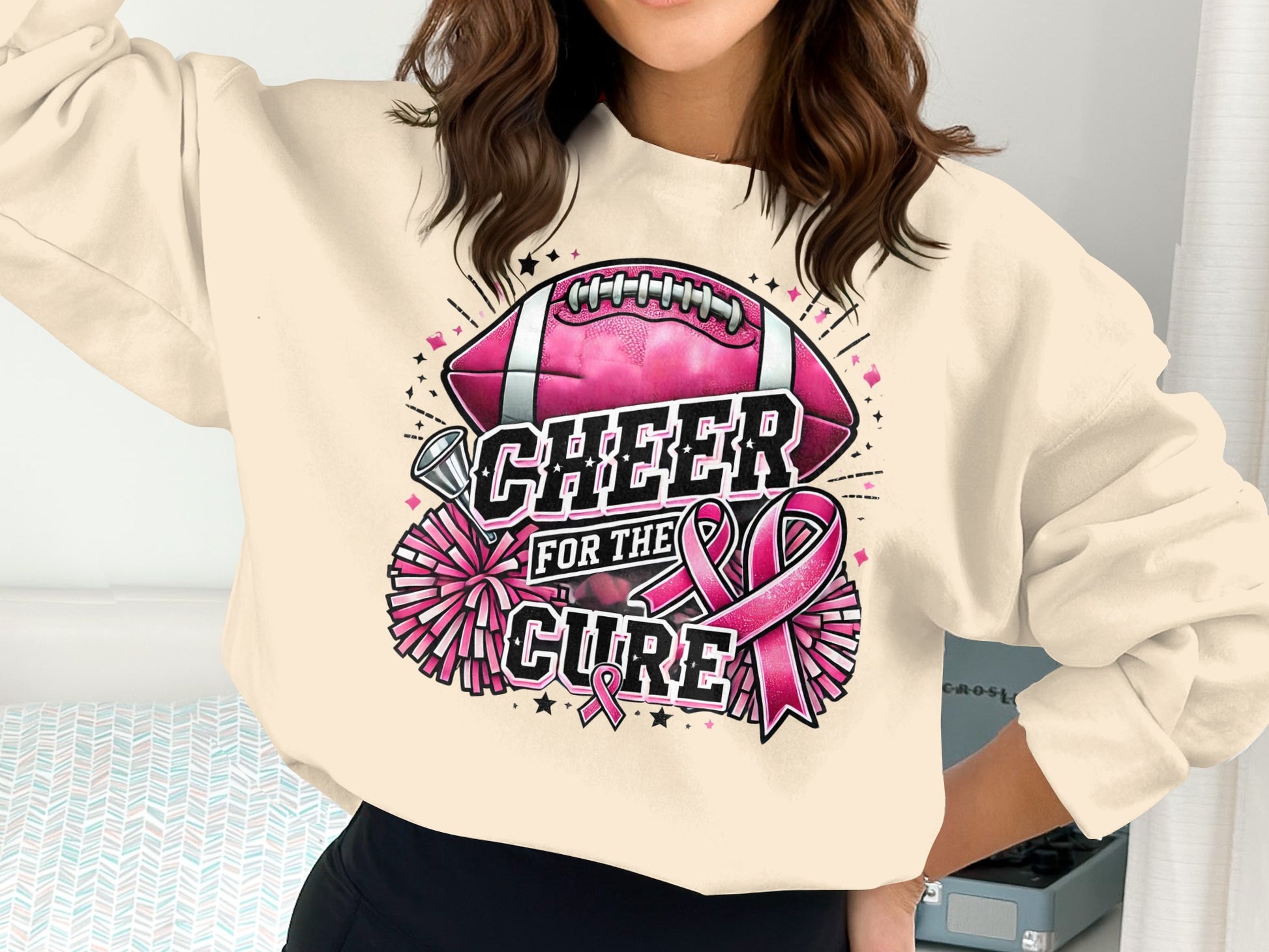 Cheer For The Cure Football Awareness Sweatshirt product type
