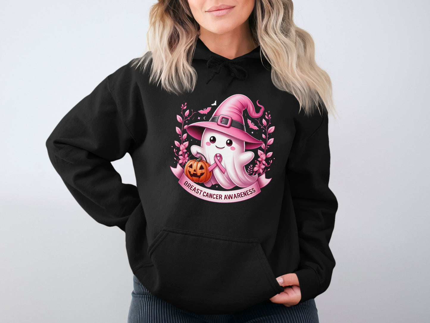 Breast Cancer Awareness Witch Ghost Hoodie product