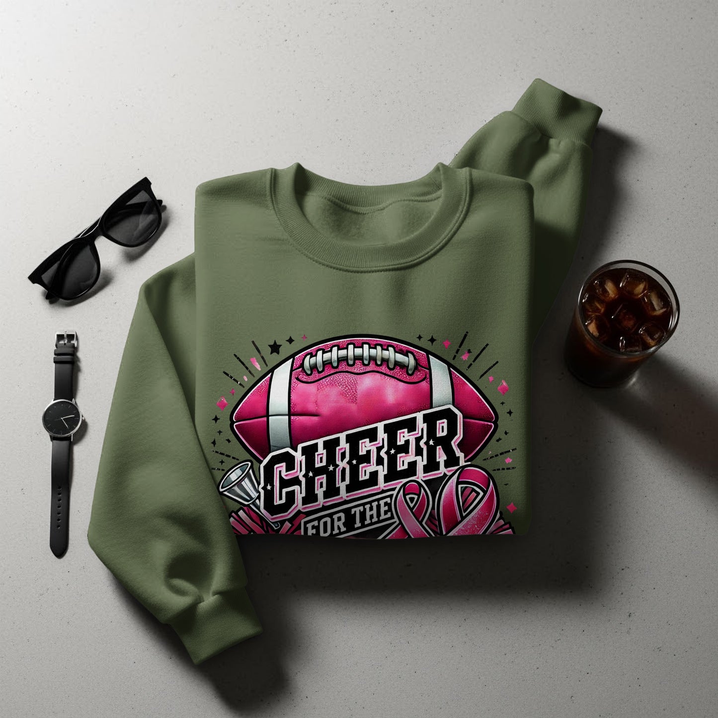 Cheer For The Cure Football Graphic Sweatshirt product type