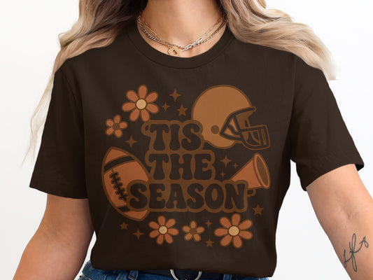 Tis The Season Football Themed Tee Shirt Product
