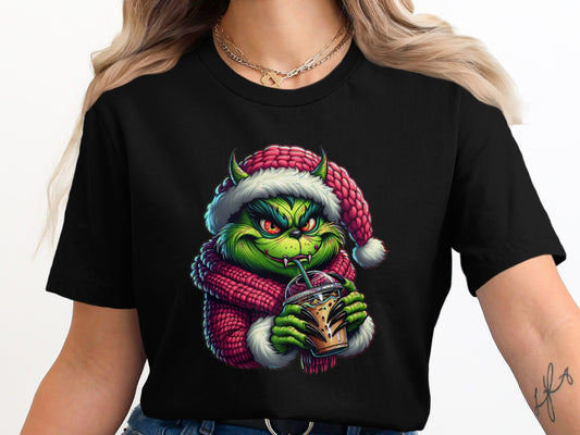 Christmas Grinch with Drink Ugly Christmas Shirt product