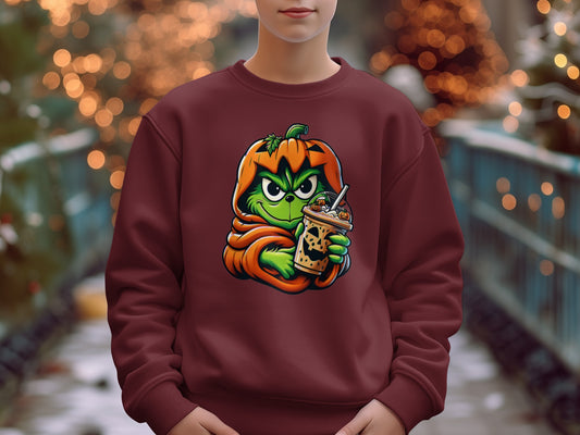 Festive Holiday Character Holding Drink Sweatshirt product