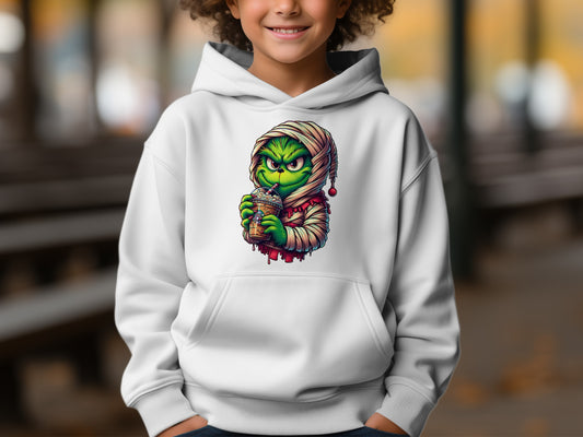 Grinch Drinking Coffee Graphic Hoodie product