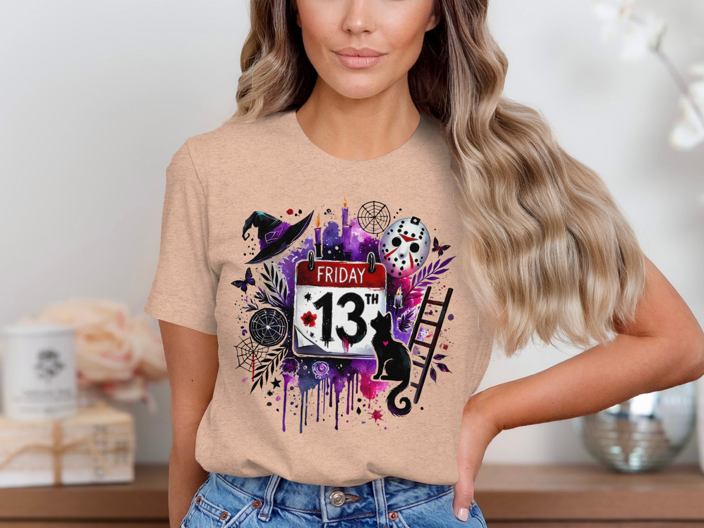 Friday The 13th Black Cat Spooky Halloween Shirt product