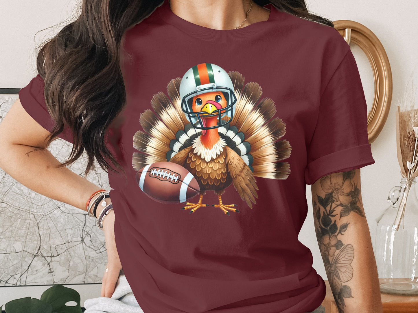Funny Thanksgiving Turkey Football Themed Shirt product type