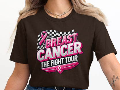 Breast Cancer The Fight Tour Checkered Print T-Shirt product