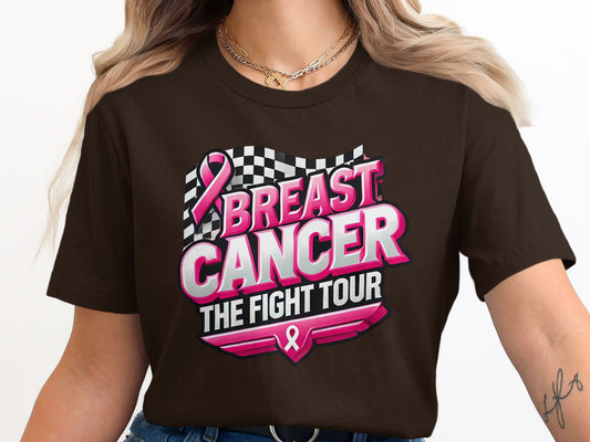 Breast Cancer The Fight Tour Checkered Print T-Shirt product