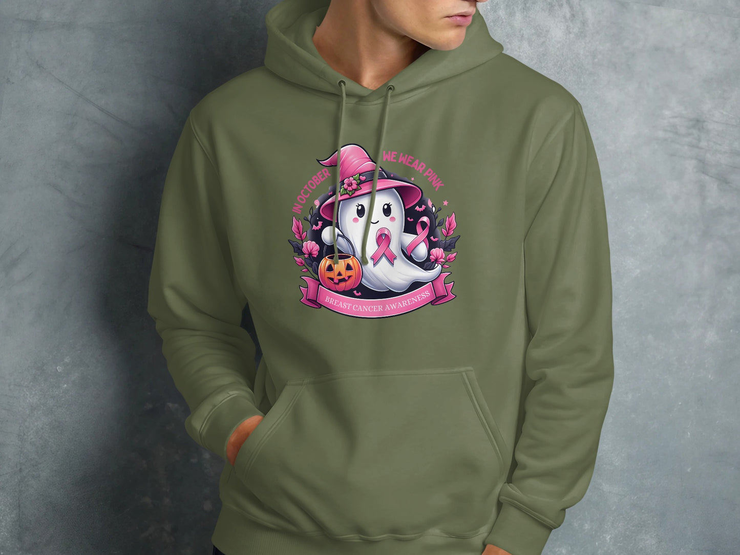 October We Wear Pink Breast Cancer Awareness Hoodie Product