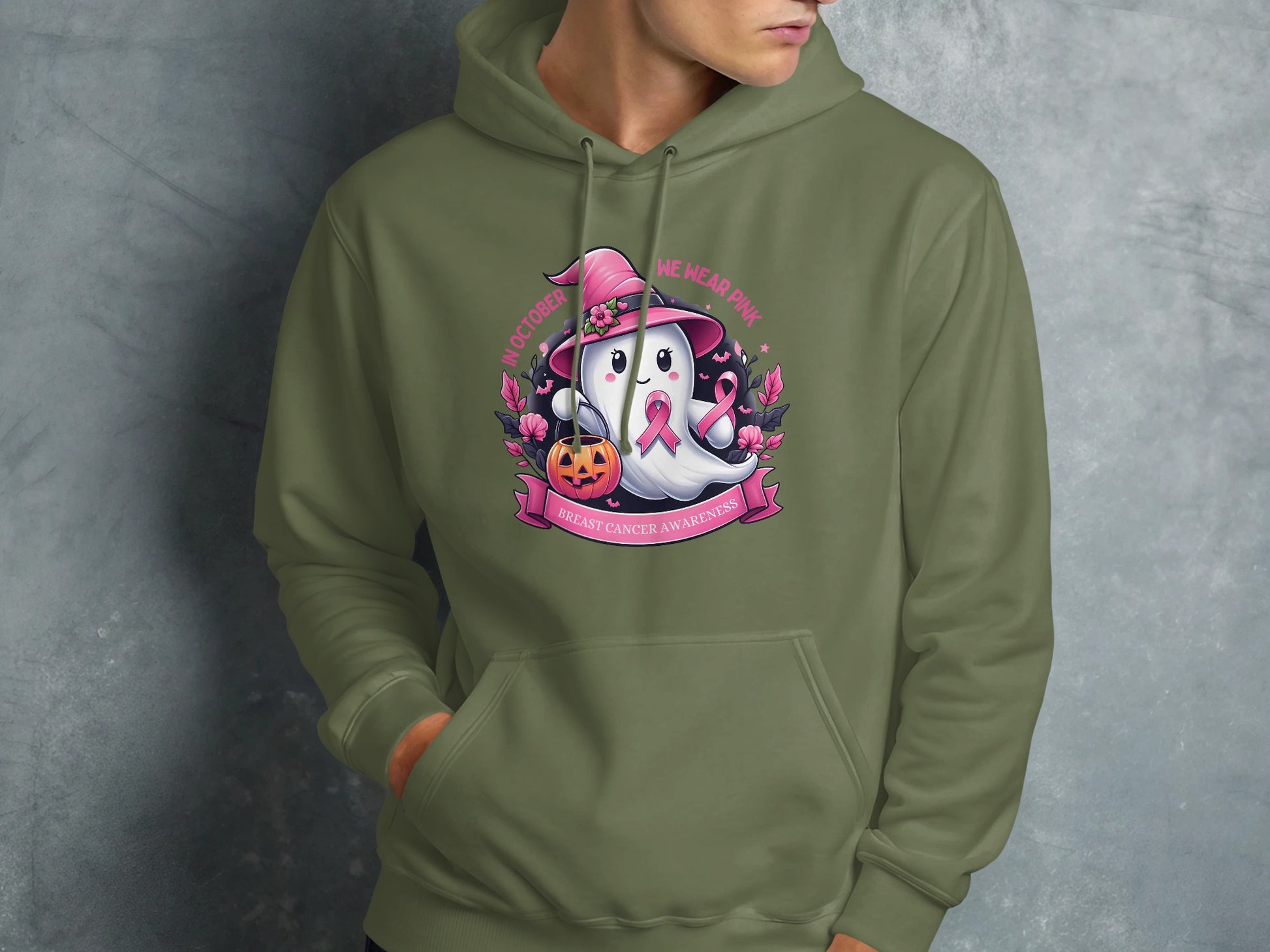 October We Wear Pink Breast Cancer Awareness Hoodie Product