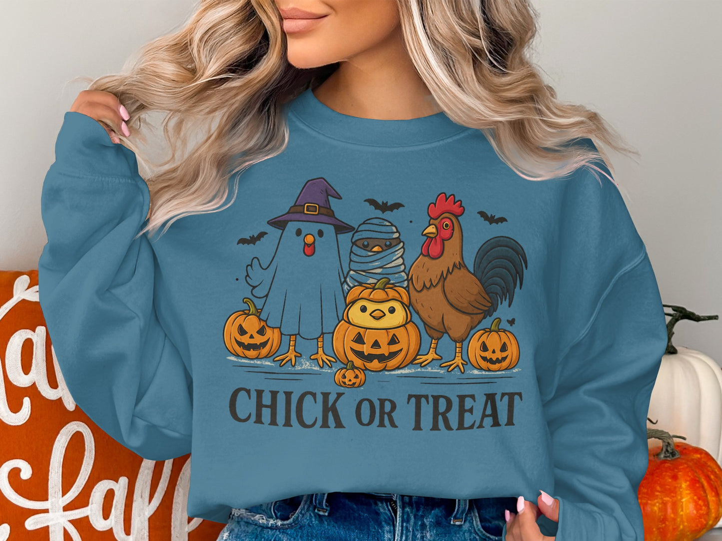 Festive Halloween Chick or Treat Sweatshirt product type