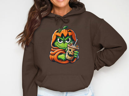 Spooky Pumpkin Character Hoodie Cozy Autumn Sweatshirt product