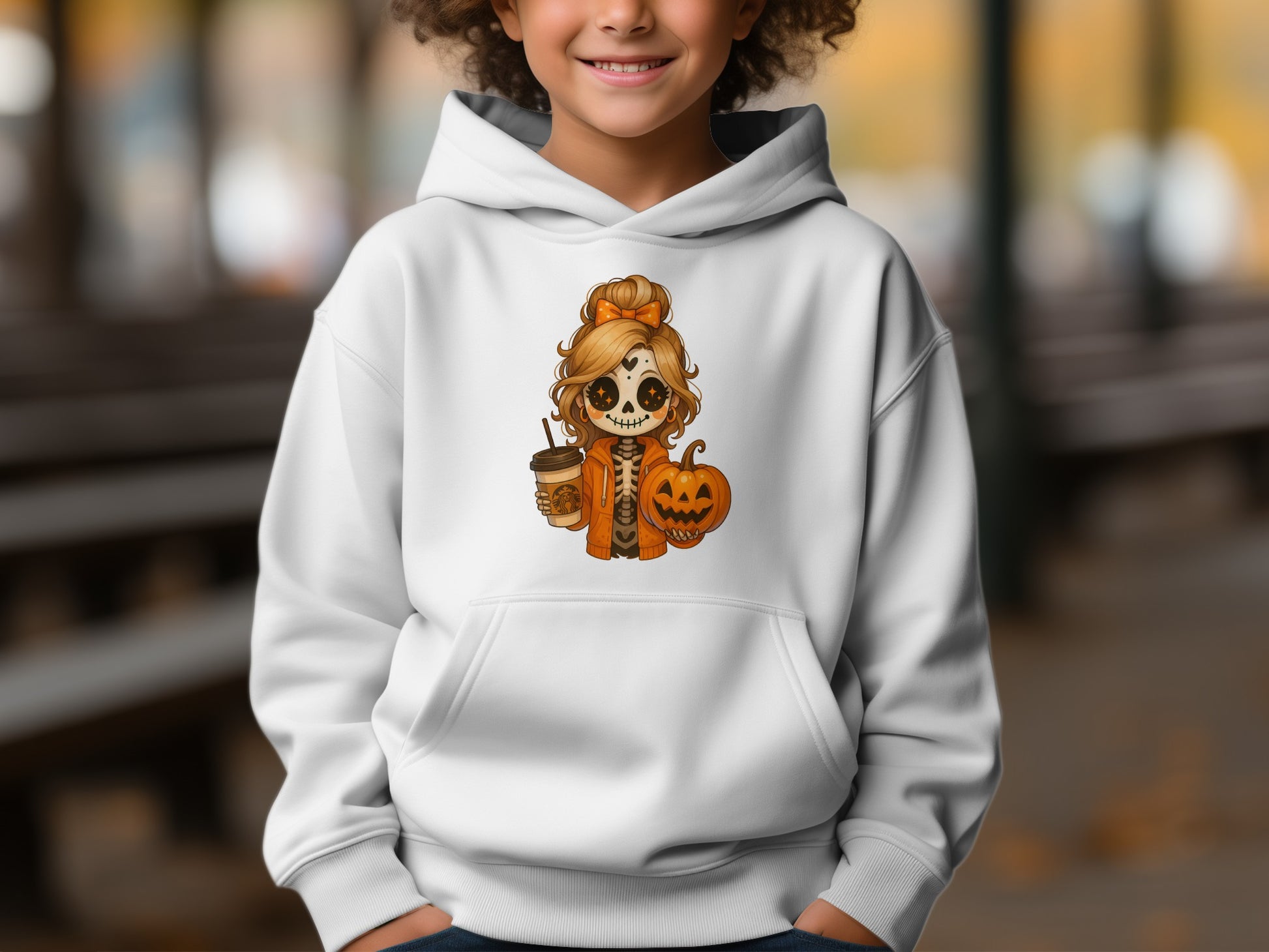 Cute Halloween Girl With Pumpkin Hoodie product type