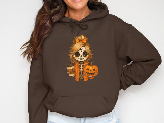 Halloween Skeleton Girl Hoodie Perfect for Fall product