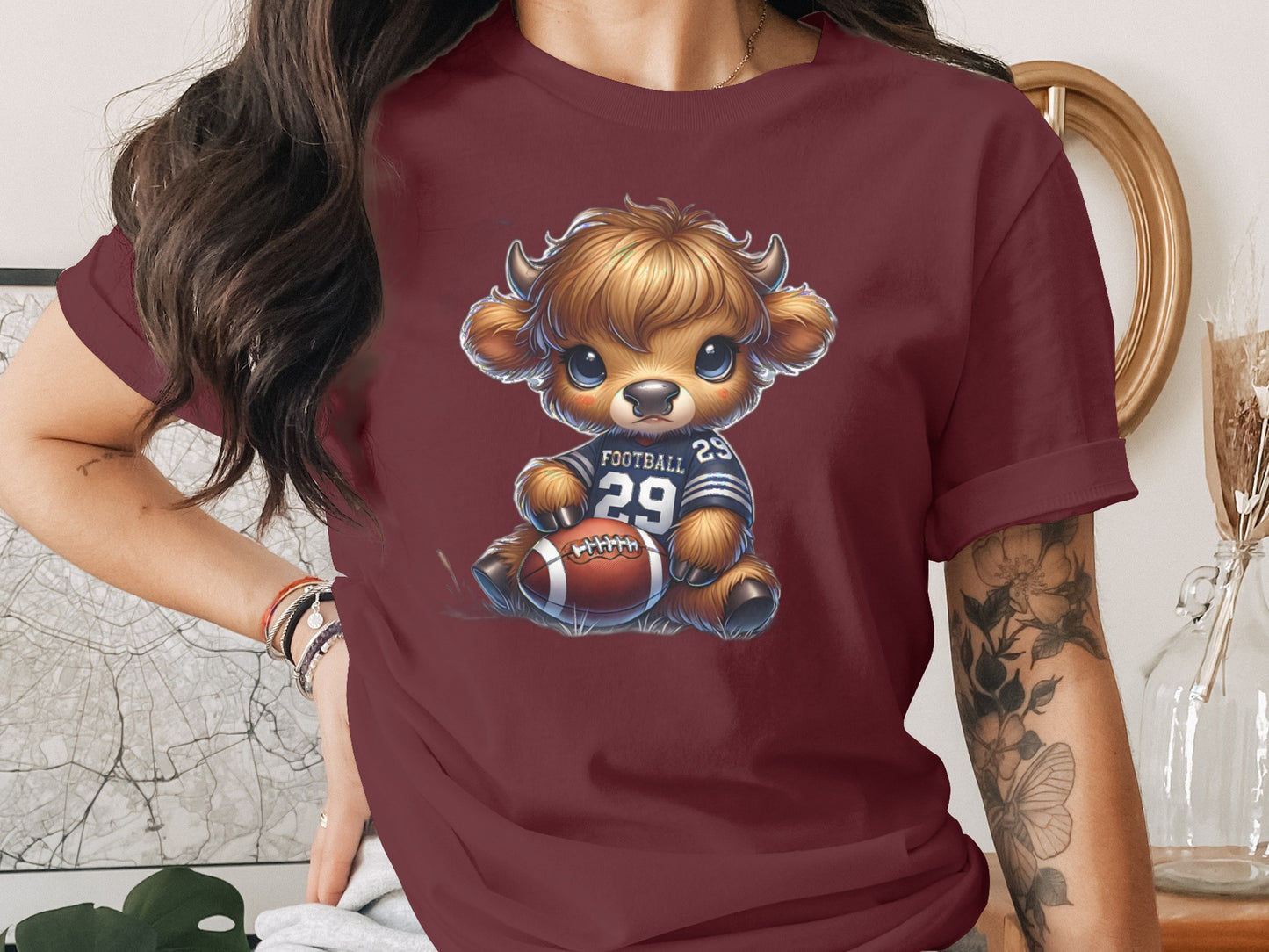 Cute Football Teddy Bear Illustration T-Shirt Product