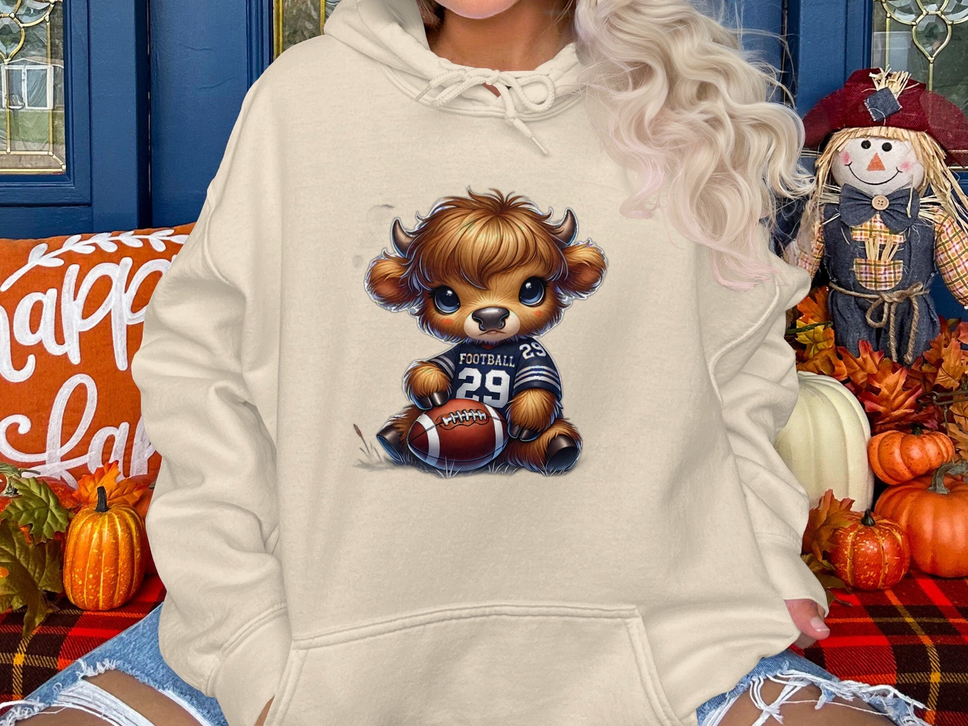 Cute Football Bear Hoodie Adorable Fall Apparel product type